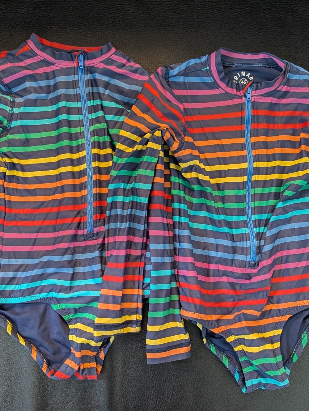 Primary Long Sleeve Swimsuits, Set Of 2, Size 4-5
